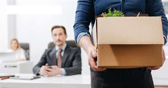 employee getting his things after being fired